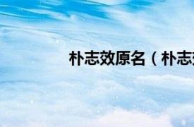 朴志效原名（朴志效相关内容简介介绍）