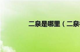 二泉是哪里（二泉村相关内容简介介绍）