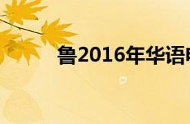 鲁2016年华语电影相关内容介绍