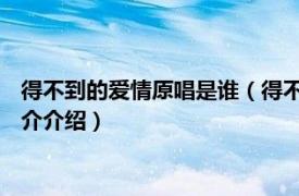 得不到的爱情原唱是谁（得不到的爱情 蔡琴演唱歌曲相关内容简介介绍）