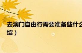 去澳门自由行需要准备些什么（香港澳门自由行相关内容简介介绍）