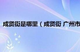 成贤街是哪里（成贤街 广州市番禺区成贤街相关内容简介介绍）