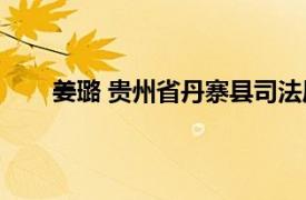 姜璐 贵州省丹寨县司法局副局长相关内容简介介绍