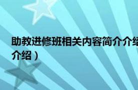 助教进修班相关内容简介介绍怎么写（助教进修班相关内容简介介绍）