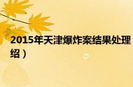 2015年天津爆炸案结果处理（11.25天津爆炸案相关内容简介介绍）