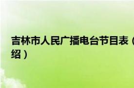 吉林市人民广播电台节目表（吉林市广播电视台相关内容简介介绍）