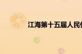 江海第十五届人民代表大会相关内容简介