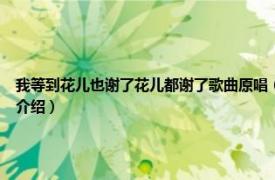 我等到花儿也谢了花儿都谢了歌曲原唱（我等到花儿也谢了 王巧演唱歌曲相关内容简介介绍）