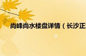 尚峰尚水楼盘详情（长沙正源尚峰尚水相关内容简介介绍）