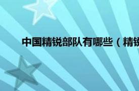 中国精锐部队有哪些（精锐部队揭秘相关内容简介介绍）