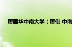 廖国华中南大学（廖俊 中南大学副教授相关内容简介介绍）