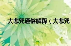 大悲咒通俗解释（大悲咒 佛教术语相关内容简介介绍）