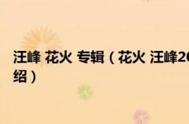 汪峰 花火 专辑（花火 汪峰2000年发行音乐专辑相关内容简介介绍）