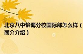 北京八中怡海分校国际部怎么样（北京市第八中学怡海分校国际部相关内容简介介绍）