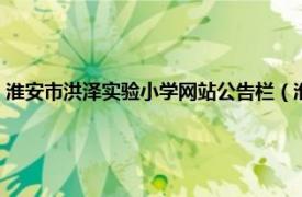 淮安市洪泽实验小学网站公告栏（淮安市洪泽新区中学相关内容简介介绍）