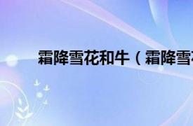 霜降雪花和牛（霜降雪花牛肉相关内容简介介绍）