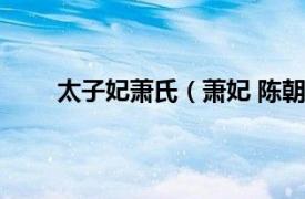 太子妃萧氏（萧妃 陈朝太子妃相关内容简介介绍）