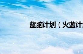 蓝脑计划（火蓝计划相关内容简介介绍）