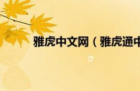 雅虎中文网（雅虎通中文版相关内容简介介绍）