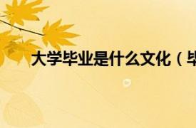 大学毕业是什么文化（毕业文化相关内容简介介绍）