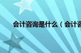 会计咨询是什么（会计咨询机构相关内容简介介绍）