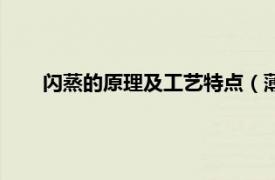 闪蒸的原理及工艺特点（薄膜闪蒸器相关内容简介介绍）