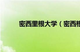 密西里根大学（密西根大学相关内容简介介绍）