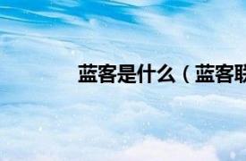 蓝客是什么（蓝客联盟相关内容简介介绍）