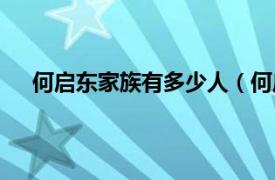 何启东家族有多少人（何启东家族相关内容简介介绍）