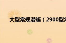 大型常规潜艇（2900型常规潜艇相关内容简介介绍）