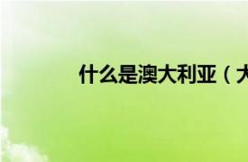 什么是澳大利亚（大澳相关内容简介介绍）