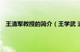 王清军教授的简介（王学武 清华大学教授相关内容简介介绍）