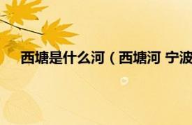 西塘是什么河（西塘河 宁波城西的河道相关内容简介介绍）