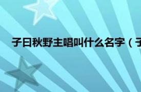 子曰秋野主唱叫什么名字（子曰秋野乐队相关内容简介介绍）