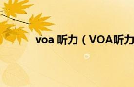 voa 听力（VOA听力训练相关内容简介介绍）