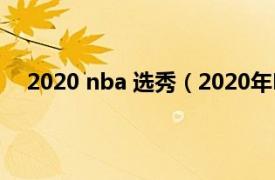 2020 nba 选秀（2020年NBA选秀相关内容简介介绍）