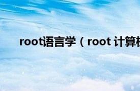 root语言学（root 计算机术语言相关内容简介介绍）