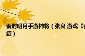 秦时明月手游神将（张良 游戏《秦时明月世界》中的角色相关内容简介介绍）