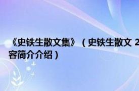 《史铁生散文集》（史铁生散文 2007年人民文学出版社出版的图书相关内容简介介绍）