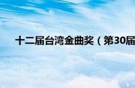 十二届台湾金曲奖（第30届台湾金曲奖相关内容简介介绍）