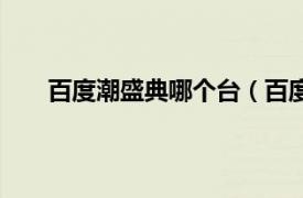 百度潮盛典哪个台（百度潮盛典相关内容简介介绍）