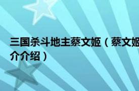 三国杀斗地主蔡文姬（蔡文姬 桌游《三国杀》武将牌相关内容简介介绍）