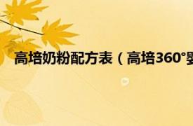 高培奶粉配方表（高培360°婴儿配方奶粉相关内容简介介绍）