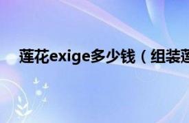 莲花exige多少钱（组装莲花Exige相关内容简介介绍）