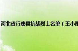 河北省行唐县抗战烈士名单（王小雨 河北省行唐籍烈士相关内容简介介绍）