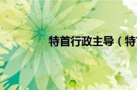 特首行政主导（特首相关内容简介介绍）