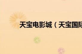 天宝电影城（天宝国际影城相关内容简介介绍）