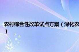 农村综合性改革试点方案（深化农村改革综合性实施方案相关内容简介介绍）