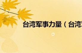 台湾军事力量（台湾军力相关内容简介介绍）