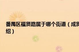 番禺区福贤路属于哪个街道（成贤街 广州市番禺区成贤街相关内容简介介绍）